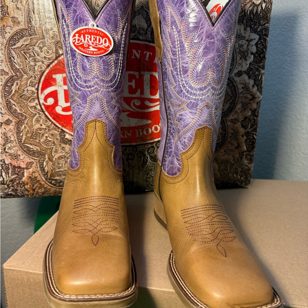 Laredo Women's Mara Tan Square Toe Western Boots - Picture 3 of 9